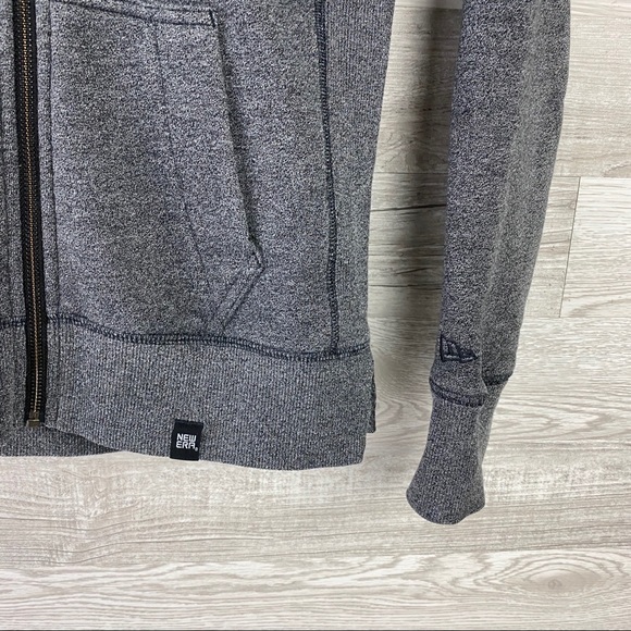 New Era Gray Zip Up Sweater with Hoodie - Picture 2 of 7